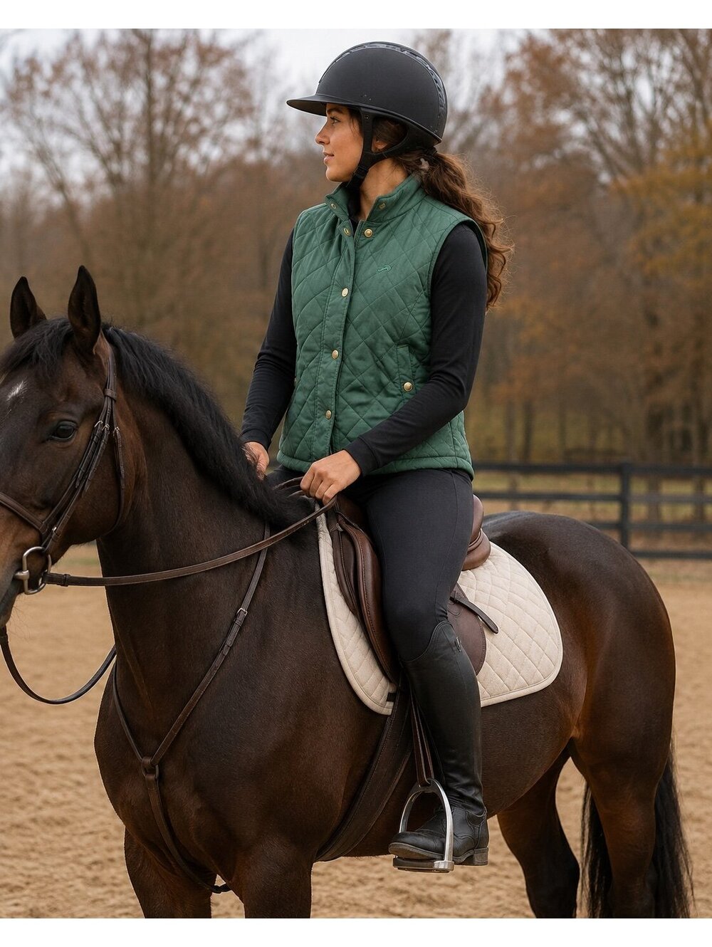 Riding Sport Equestrian Horseback Riding Vest in Green Womens L